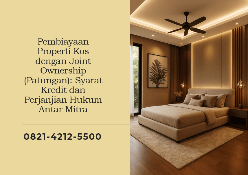 Pembiayaan Properti Kos dengan Joint Ownership (Patungan): Syarat Kredit dan Perjanjian Hukum Antar Mitra