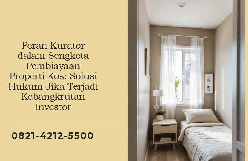 Peran Kurator dalam Sengketa Pembiayaan Properti Kos: Solusi Hukum Jika Terjadi Kebangkrutan Investor