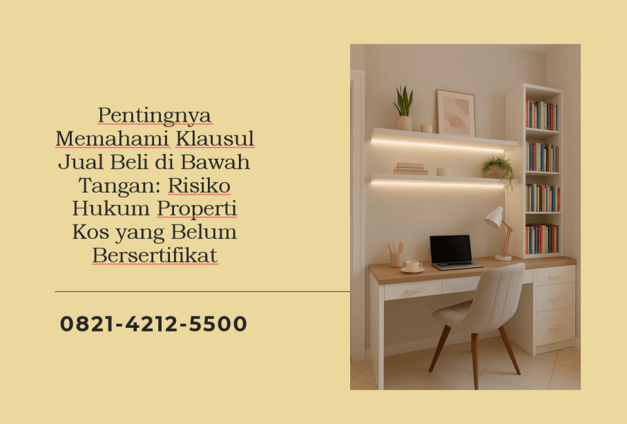 Pentingnya Memahami Klausul Jual Beli di Bawah Tangan: Risiko Hukum Properti Kos yang Belum Bersertifikat